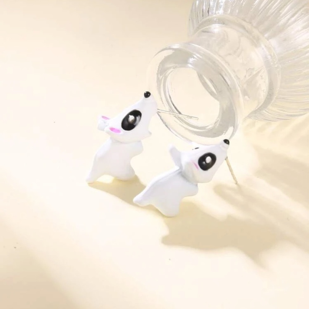 πΆ Adorable Cartoon Doggie Dog Puppy Stud Earrings πΆ - Picture 3 of 5